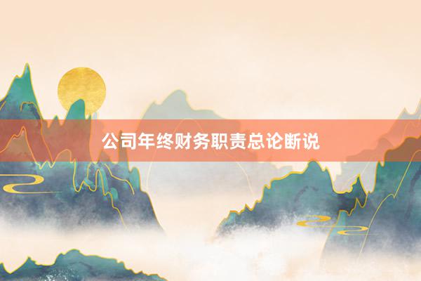 公司年终财务职责总论断说